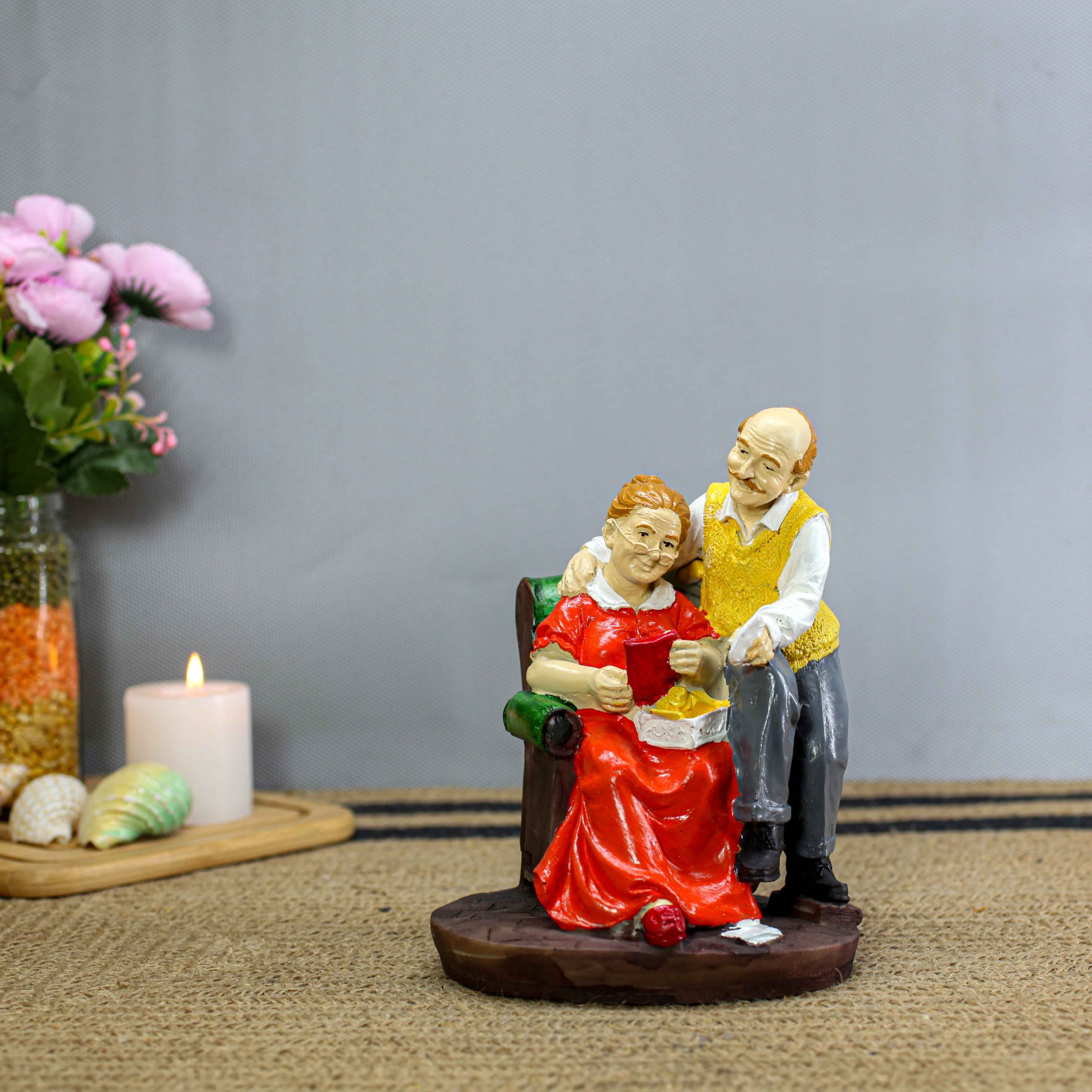 Dada Dadi Couple 6 Handcrafted Elderly Resin Figurine for Home Décor