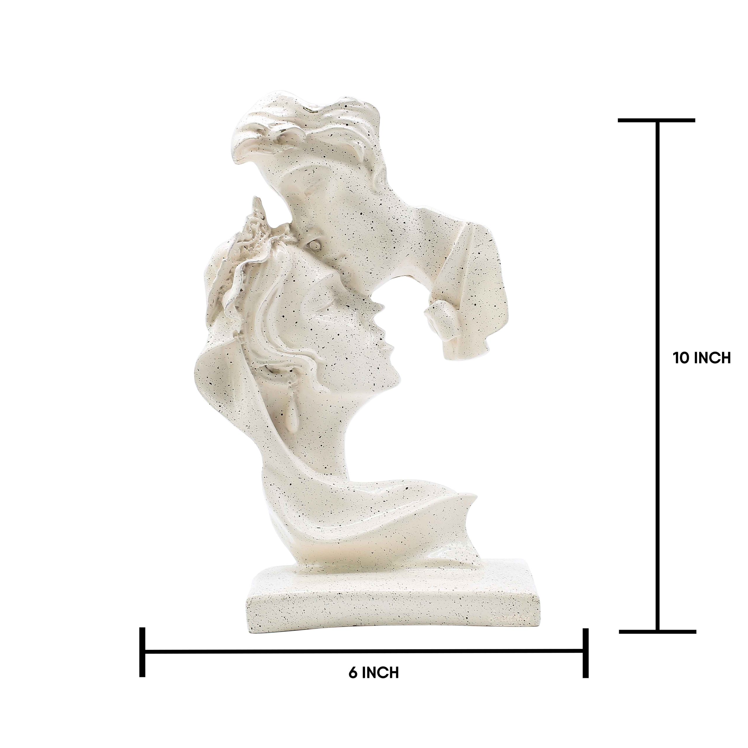 Face Couple Thin Off White Resin Romantic Showpiece for Home Décor
