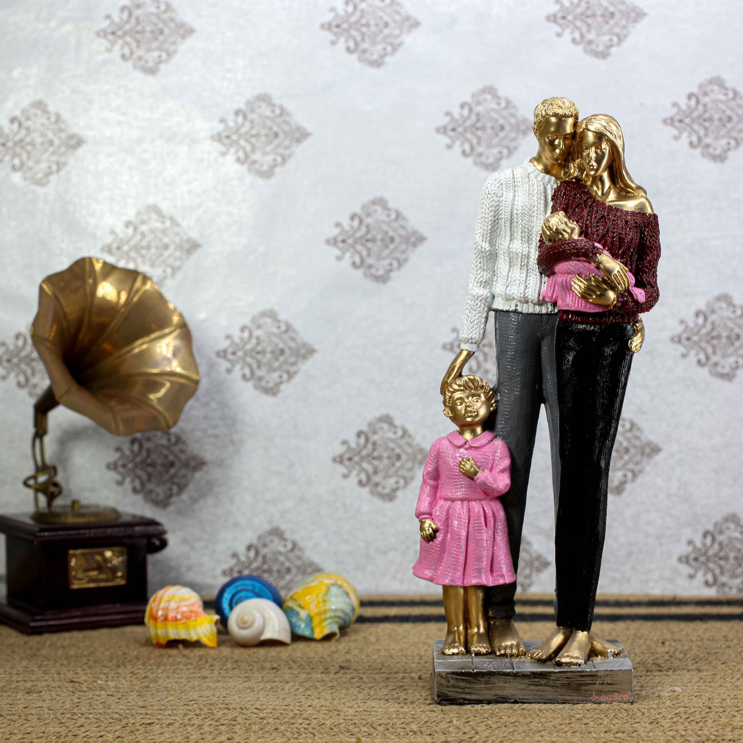 Family 5 Colourful Resin Family Showpiece for Modern Home Decoration