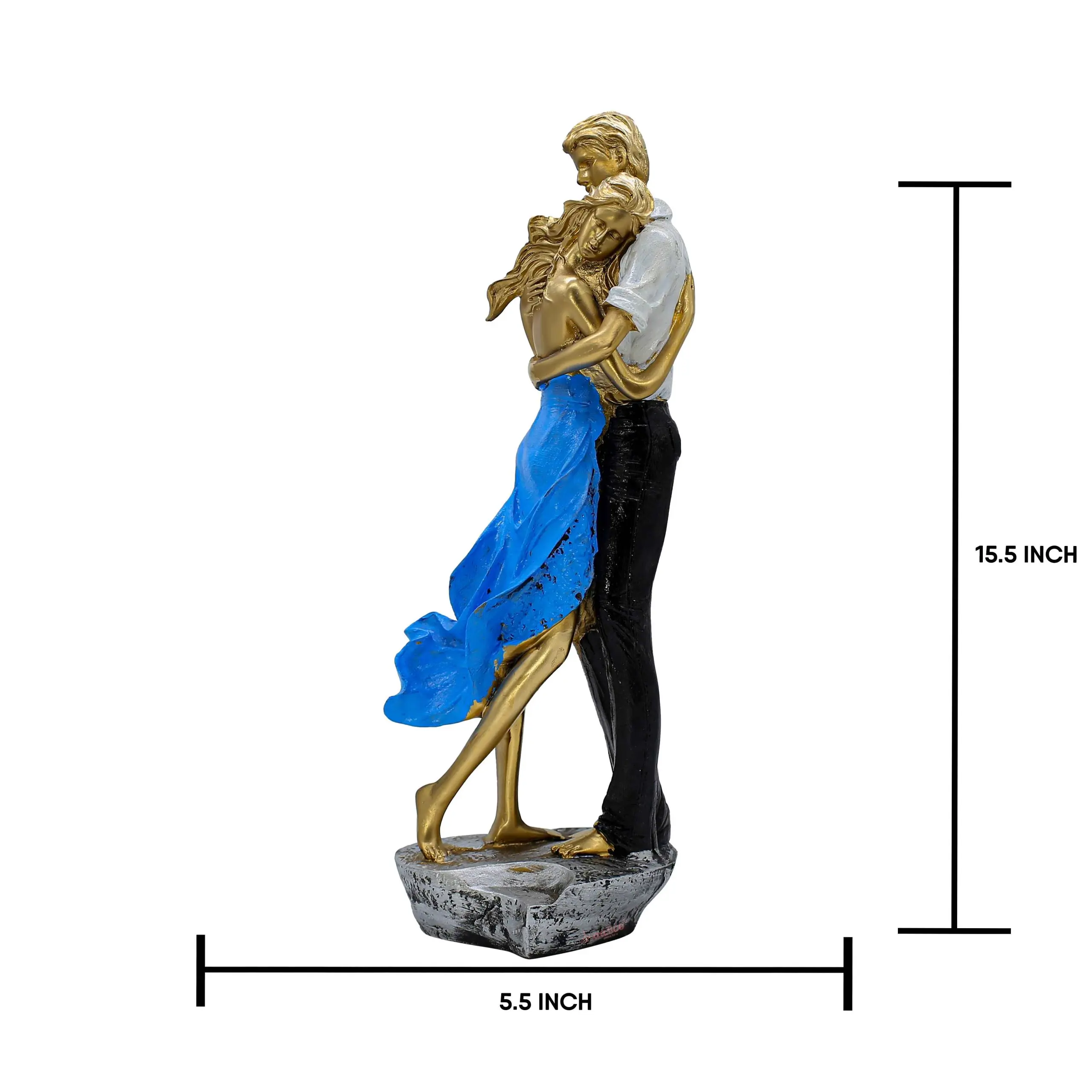 Large Blue Couple Sculpture for Bedroom or Living Room