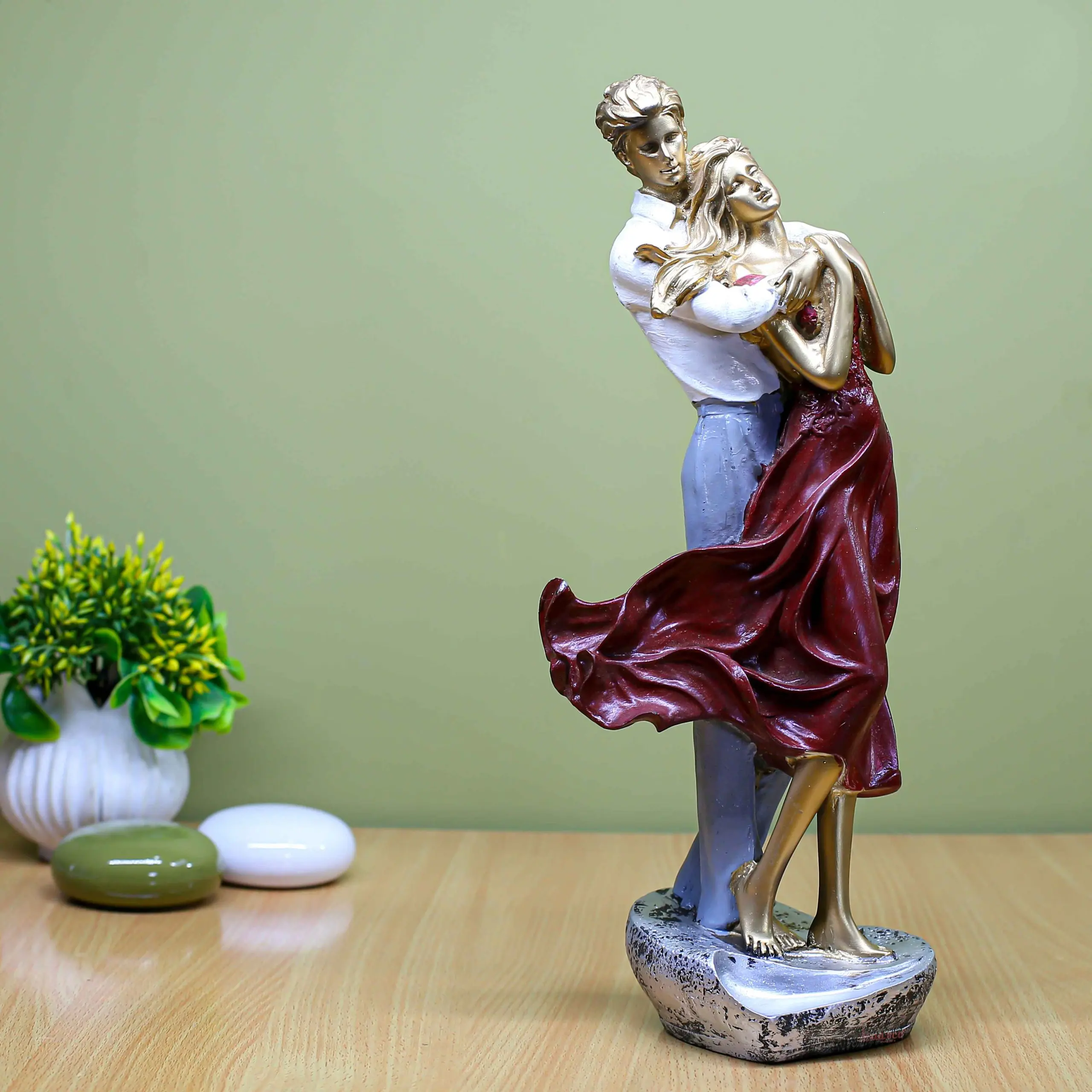 Large Red Couple Sculpture for Bedroom or Living Room