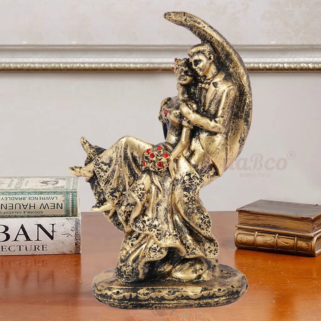Chand Couple 1 romantic moon couple decorative statue