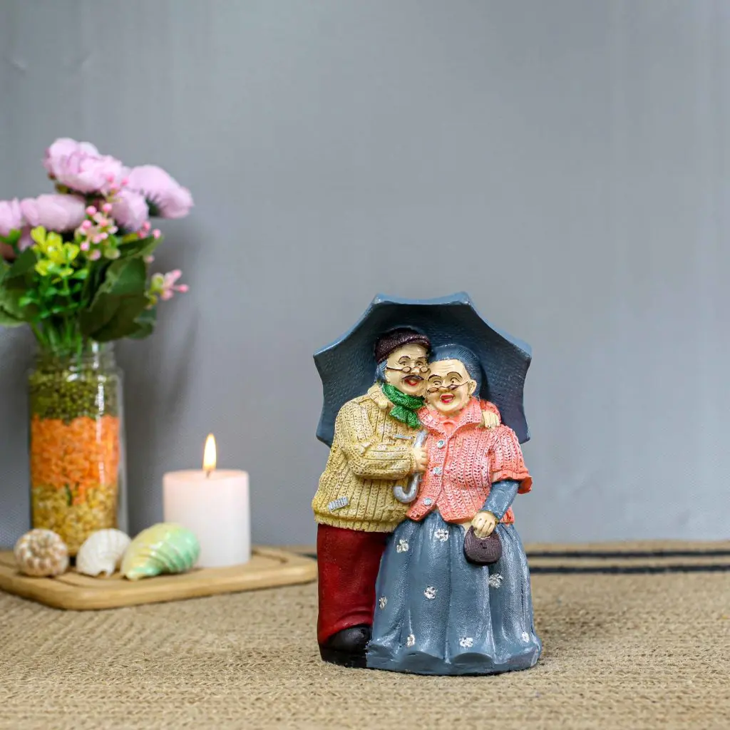 Dada Dadi Couple 3 Handcrafted Elderly Resin Figurine Home Décor Gift