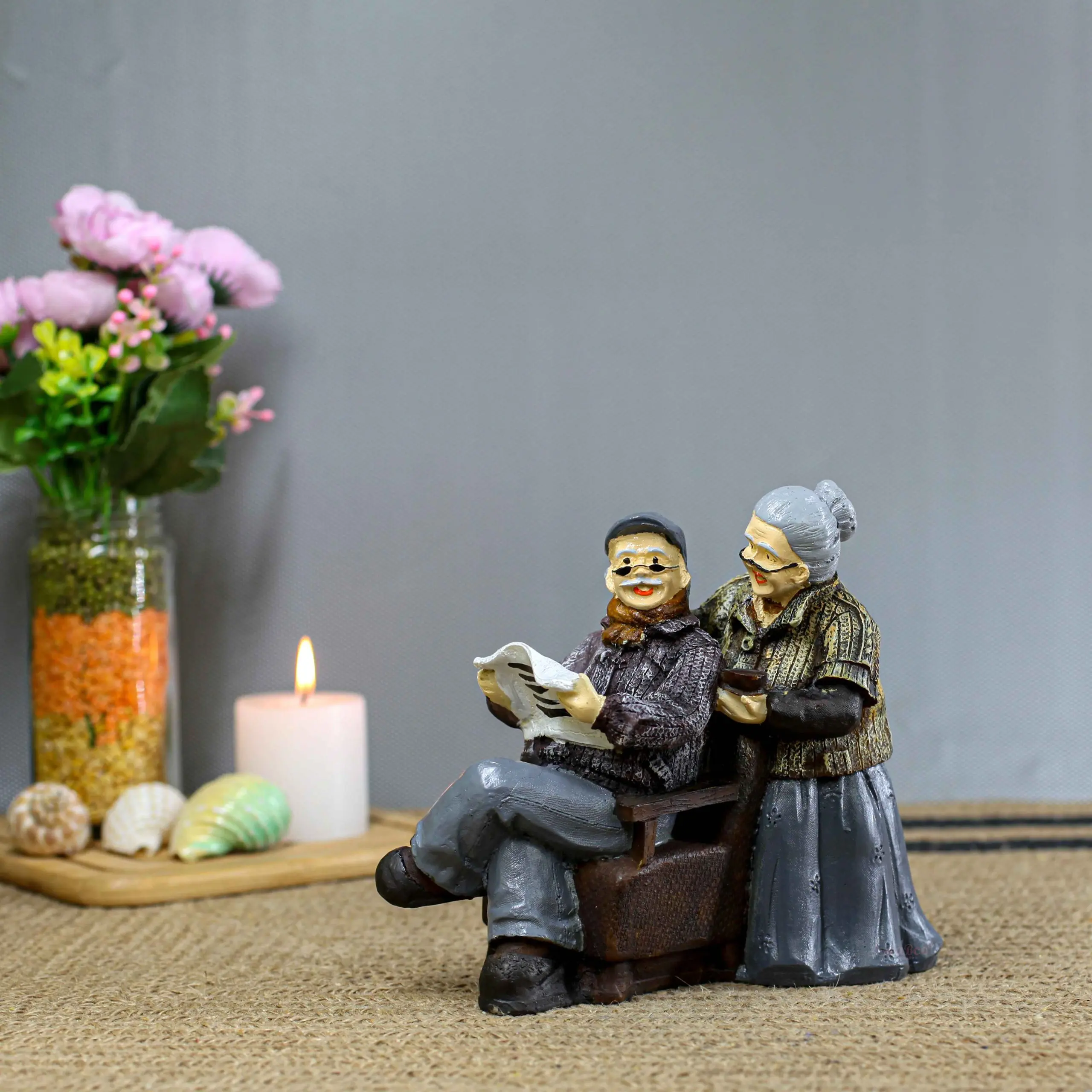 Dada Dadi Couple 5 Handcrafted Elderly Resin Figurine for Home Décor
