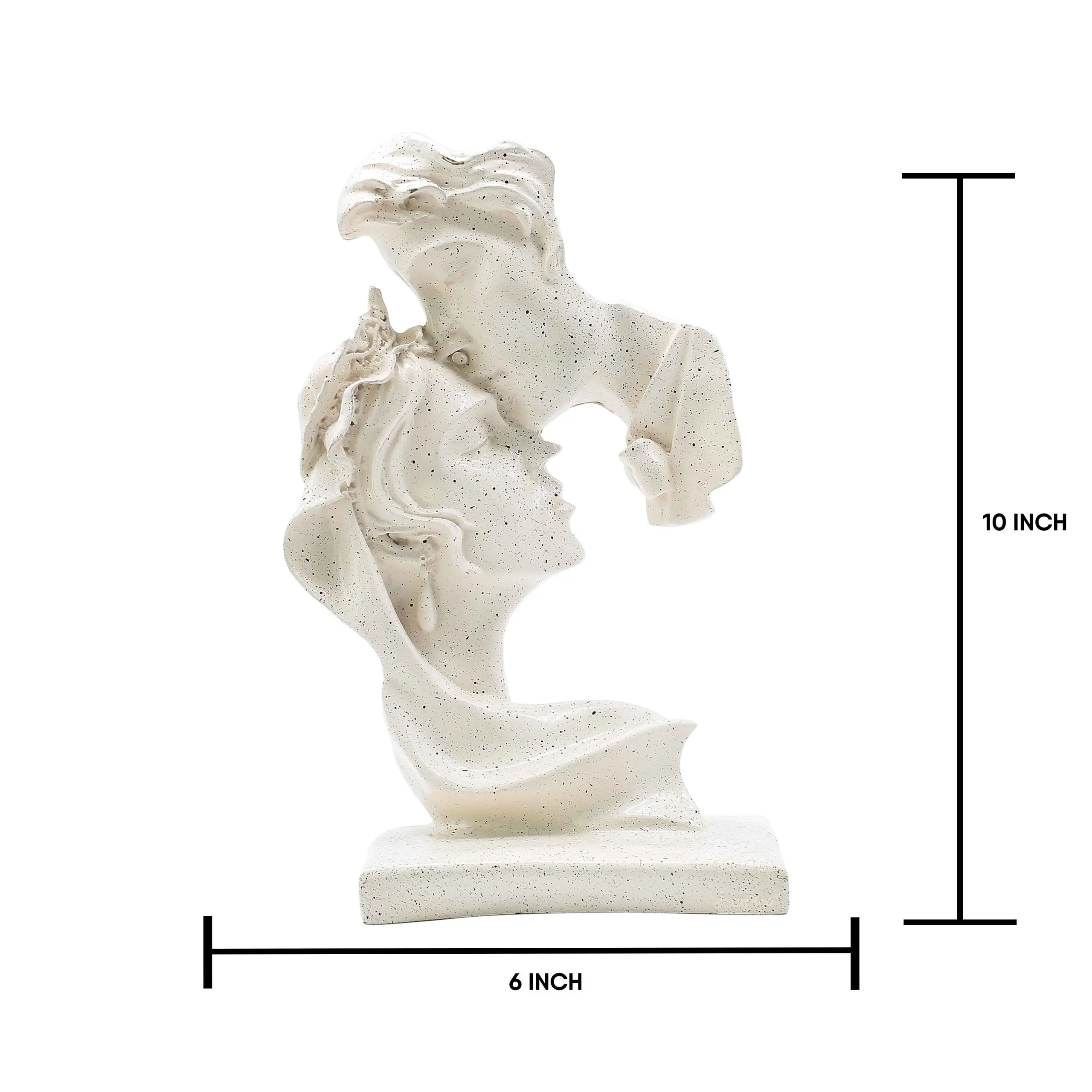 Face Couple Thin Off White Resin Romantic Showpiece for Home Décor